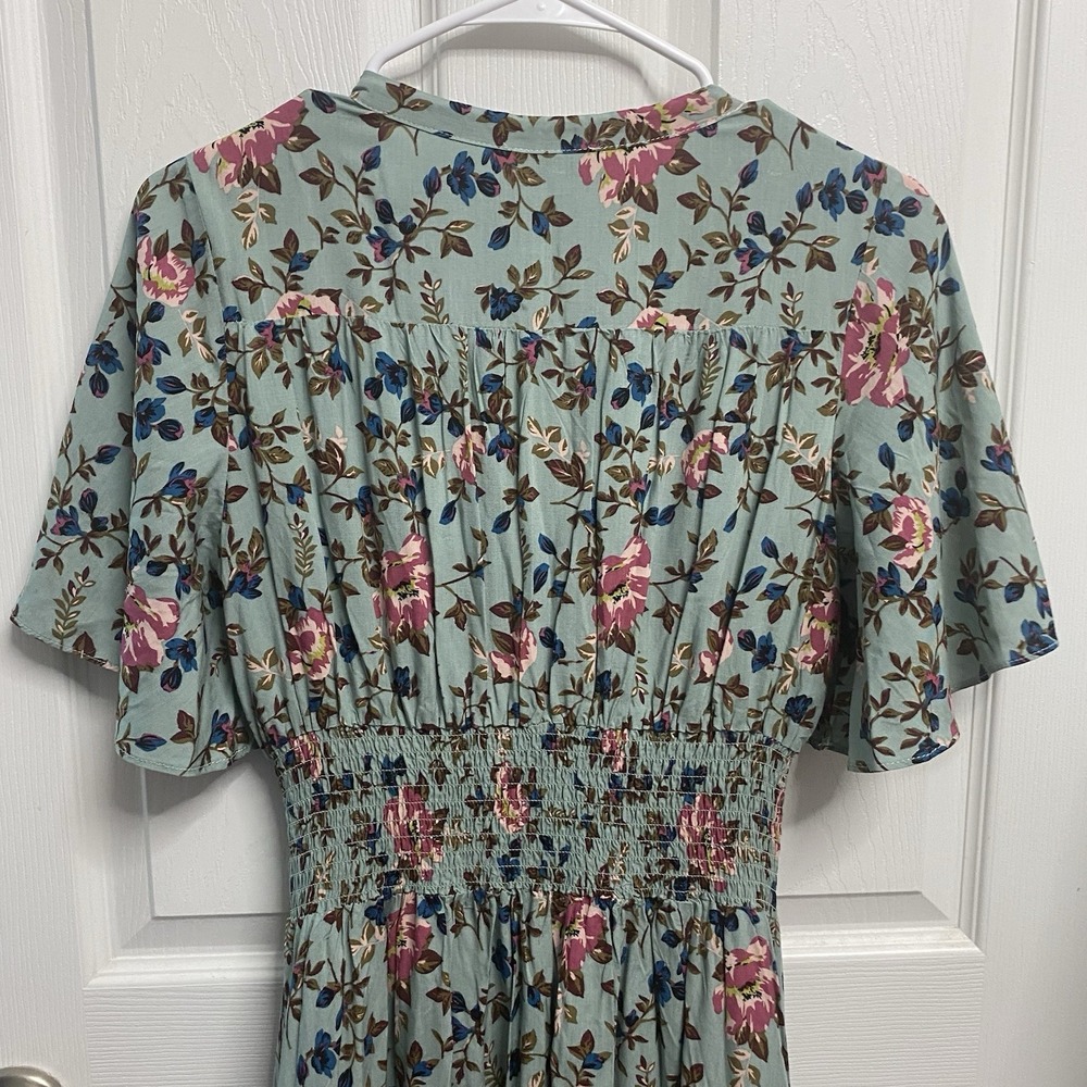 Baltic Born Women Sage Green&Pink Midi Dress Floral Renaissance Boho Tier NWT-M - Picture 6 of 10